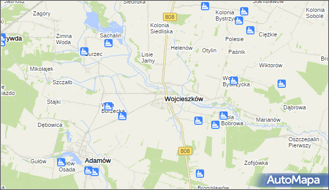 mapa Wojcieszków, Wojcieszków na mapie Targeo