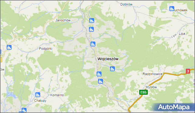 mapa Wojcieszów, Wojcieszów na mapie Targeo