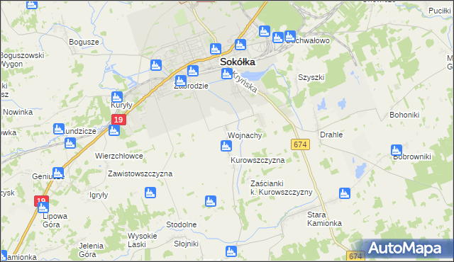 mapa Wojnachy, Wojnachy na mapie Targeo