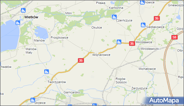 mapa Wojnarowice, Wojnarowice na mapie Targeo