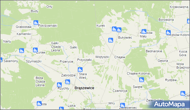 mapa Wojtyszki, Wojtyszki na mapie Targeo