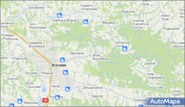 mapa Wola Brzostecka, Wola Brzostecka na mapie Targeo