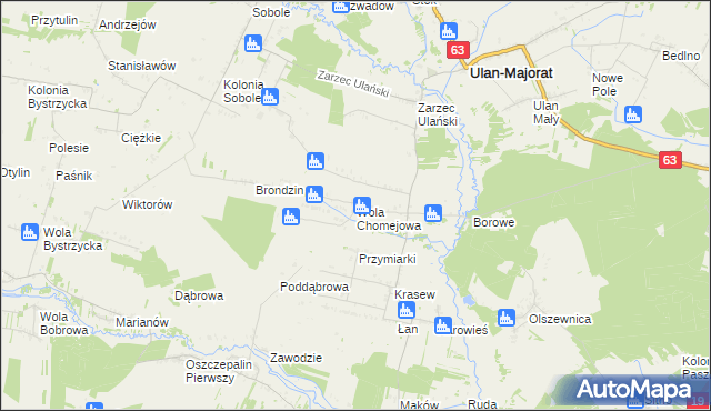 mapa Wola Chomejowa, Wola Chomejowa na mapie Targeo