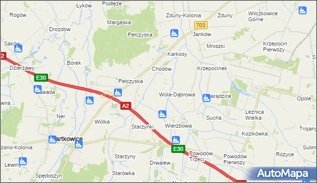 mapa Wola-Dąbrowa, Wola-Dąbrowa na mapie Targeo