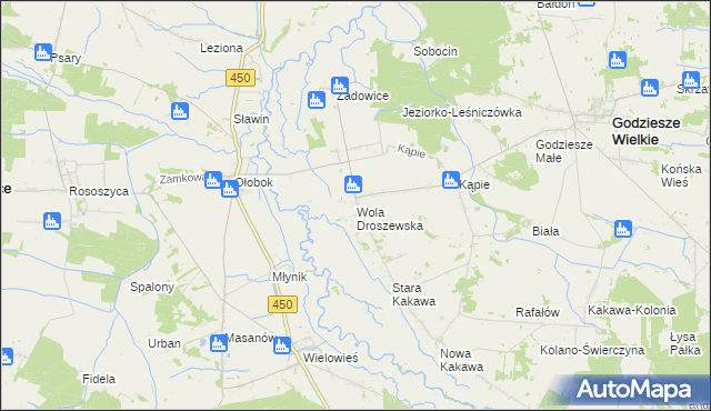 mapa Wola Droszewska, Wola Droszewska na mapie Targeo