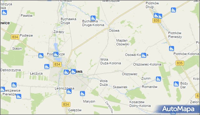 mapa Wola Duża-Kolonia, Wola Duża-Kolonia na mapie Targeo