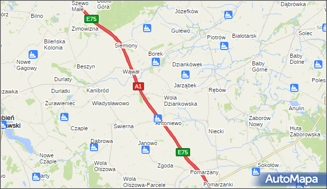 mapa Wola Dziankowska, Wola Dziankowska na mapie Targeo