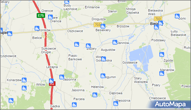 mapa Wola Gosławska, Wola Gosławska na mapie Targeo