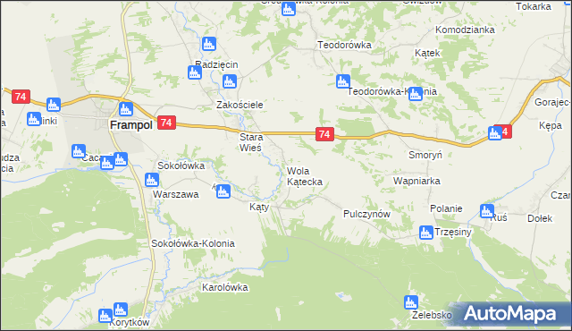 mapa Wola Kątecka, Wola Kątecka na mapie Targeo