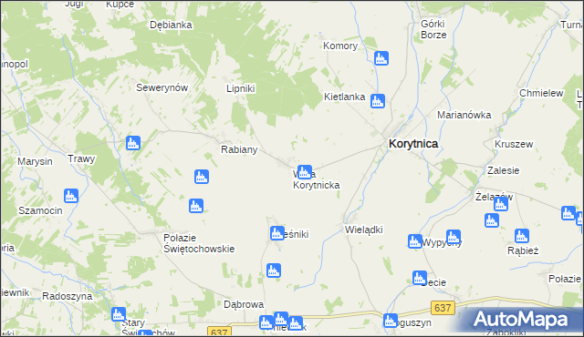 mapa Wola Korytnicka, Wola Korytnicka na mapie Targeo