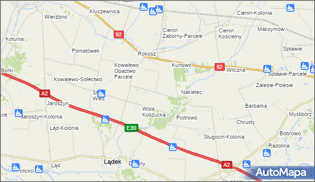 mapa Wola Koszucka-Parcele, Wola Koszucka-Parcele na mapie Targeo