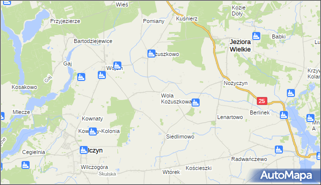 mapa Wola Kożuszkowa, Wola Kożuszkowa na mapie Targeo