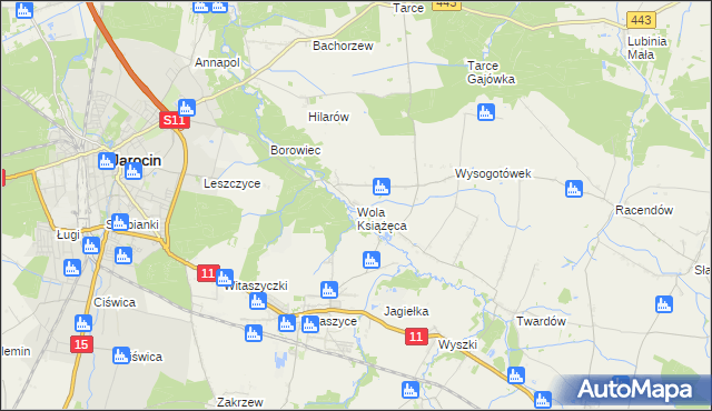 mapa Wola Książęca, Wola Książęca na mapie Targeo