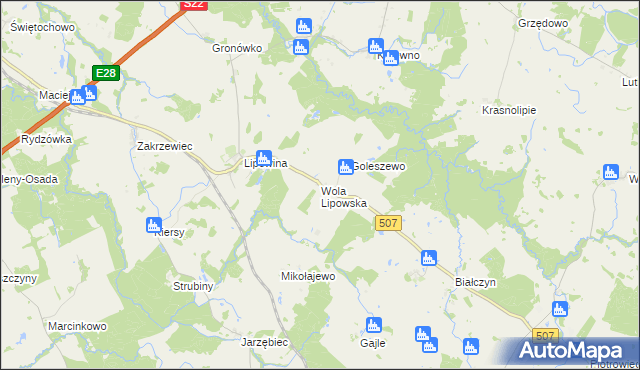 mapa Wola Lipowska, Wola Lipowska na mapie Targeo