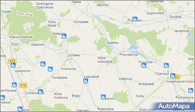 mapa Wola Łobudzka, Wola Łobudzka na mapie Targeo