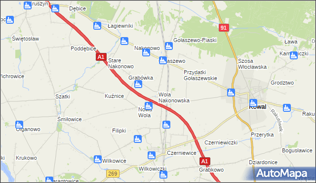 mapa Wola Nakonowska, Wola Nakonowska na mapie Targeo