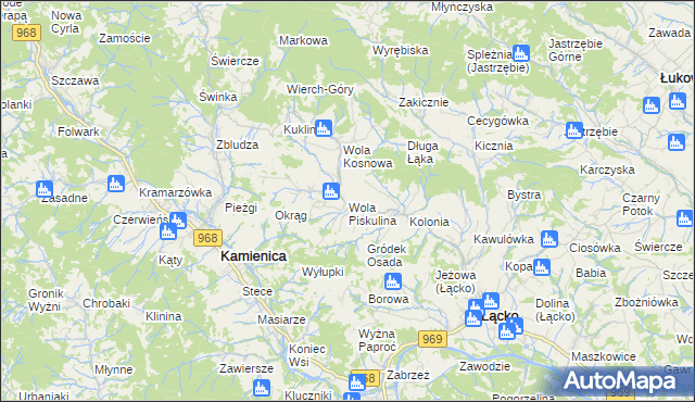 mapa Wola Piskulina, Wola Piskulina na mapie Targeo