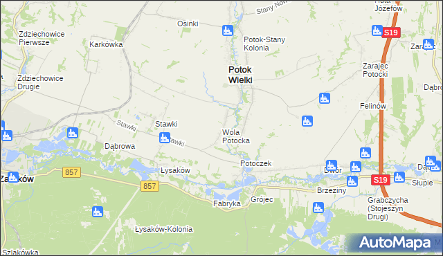 mapa Wola Potocka, Wola Potocka na mapie Targeo