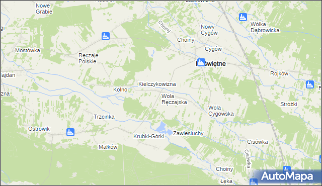 mapa Wola Ręczajska, Wola Ręczajska na mapie Targeo