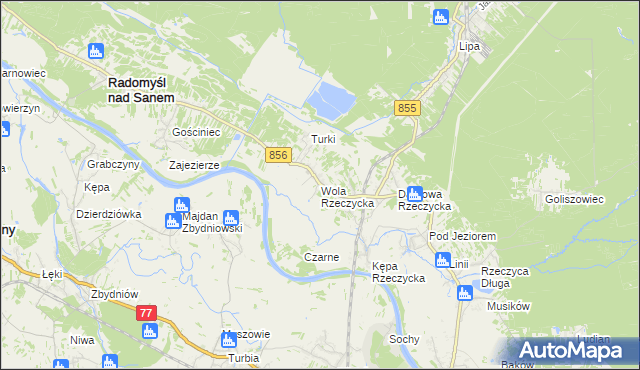 mapa Wola Rzeczycka, Wola Rzeczycka na mapie Targeo