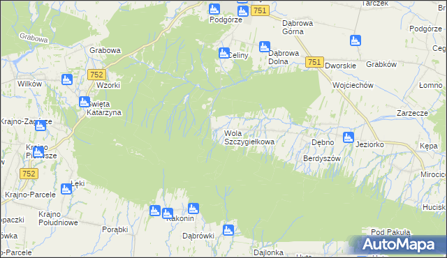 mapa Wola Szczygiełkowa, Wola Szczygiełkowa na mapie Targeo