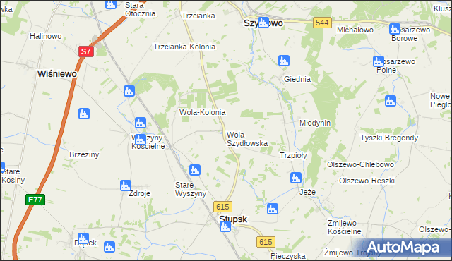 mapa Wola Szydłowska, Wola Szydłowska na mapie Targeo