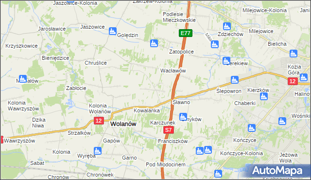 mapa Wola Wacławowska, Wola Wacławowska na mapie Targeo