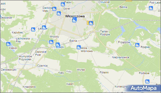 mapa Wola Wiśniowa, Wola Wiśniowa na mapie Targeo