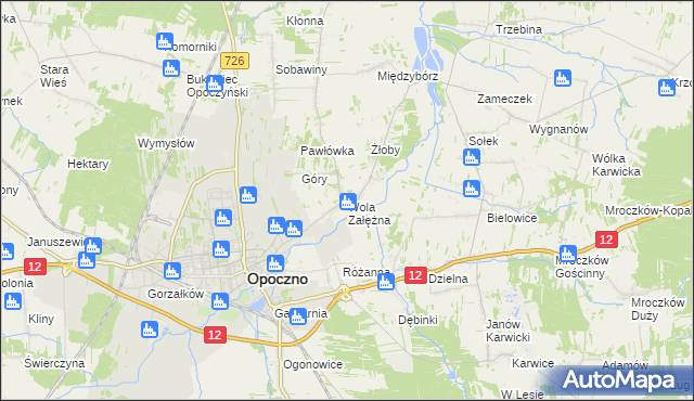 mapa Wola Załężna, Wola Załężna na mapie Targeo