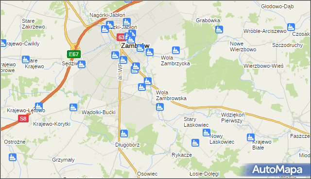 mapa Wola Zambrowska, Wola Zambrowska na mapie Targeo