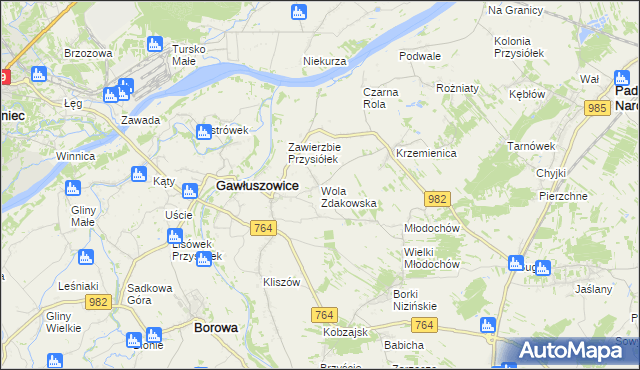 mapa Wola Zdakowska, Wola Zdakowska na mapie Targeo