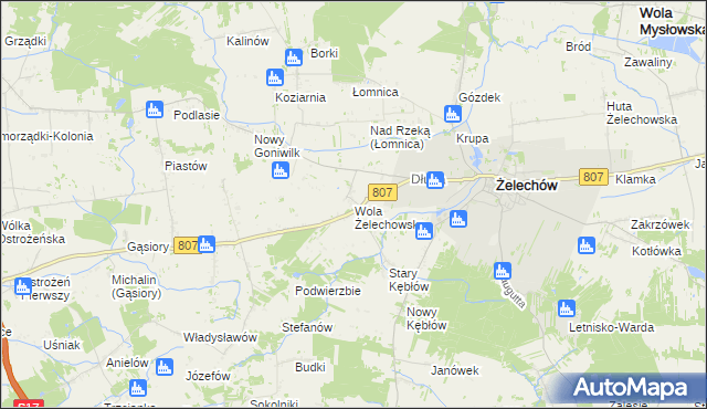 mapa Wola Żelechowska, Wola Żelechowska na mapie Targeo