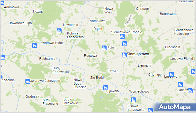 mapa Wolany gmina Siemiątkowo, Wolany gmina Siemiątkowo na mapie Targeo