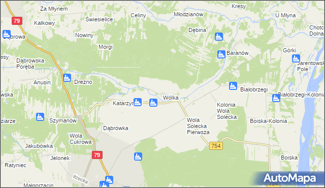 mapa Wólka gmina Lipsko, Wólka gmina Lipsko na mapie Targeo