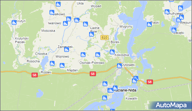 mapa Wólka gmina Ruciane-Nida, Wólka gmina Ruciane-Nida na mapie Targeo