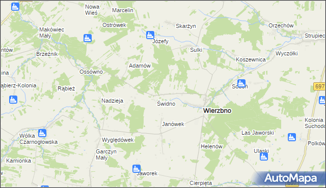 mapa Wólka gmina Wierzbno, Wólka gmina Wierzbno na mapie Targeo