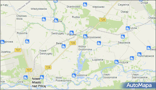 mapa Wólka Gostomska, Wólka Gostomska na mapie Targeo