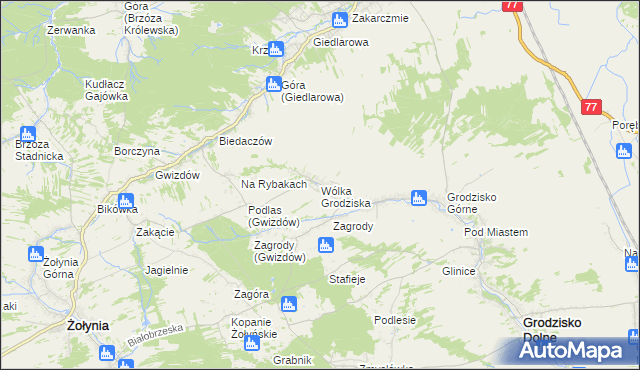 mapa Wólka Grodziska gmina Grodzisko Dolne, Wólka Grodziska gmina Grodzisko Dolne na mapie Targeo