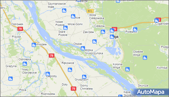 mapa Wólka Gruszczyńska, Wólka Gruszczyńska na mapie Targeo