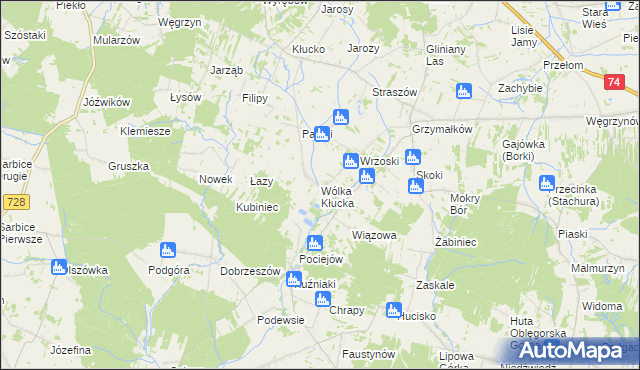 mapa Wólka Kłucka, Wólka Kłucka na mapie Targeo