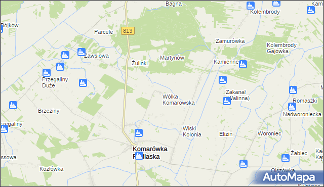 mapa Wólka Komarowska, Wólka Komarowska na mapie Targeo