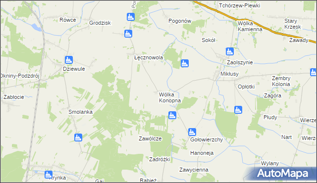 mapa Wólka Konopna, Wólka Konopna na mapie Targeo