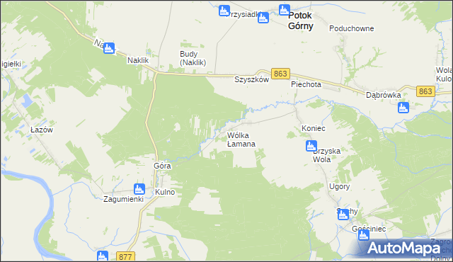 mapa Wólka Łamana, Wólka Łamana na mapie Targeo