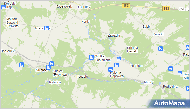 mapa Wólka Łosiniecka, Wólka Łosiniecka na mapie Targeo