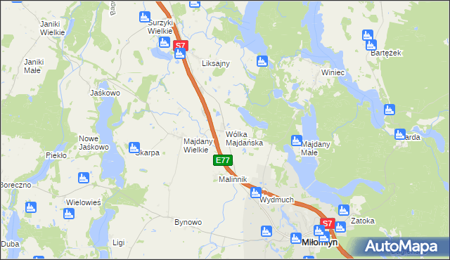 mapa Wólka Majdańska, Wólka Majdańska na mapie Targeo