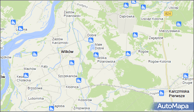 mapa Wólka Polanowska, Wólka Polanowska na mapie Targeo