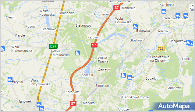 mapa Wólka Pracka, Wólka Pracka na mapie Targeo