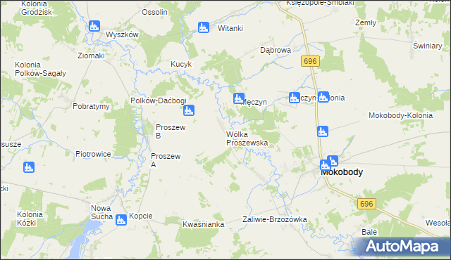 mapa Wólka Proszewska, Wólka Proszewska na mapie Targeo