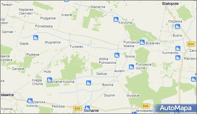 mapa Wólka Putnowicka, Wólka Putnowicka na mapie Targeo