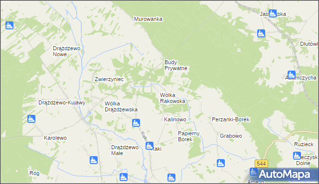 mapa Wólka Rakowska, Wólka Rakowska na mapie Targeo